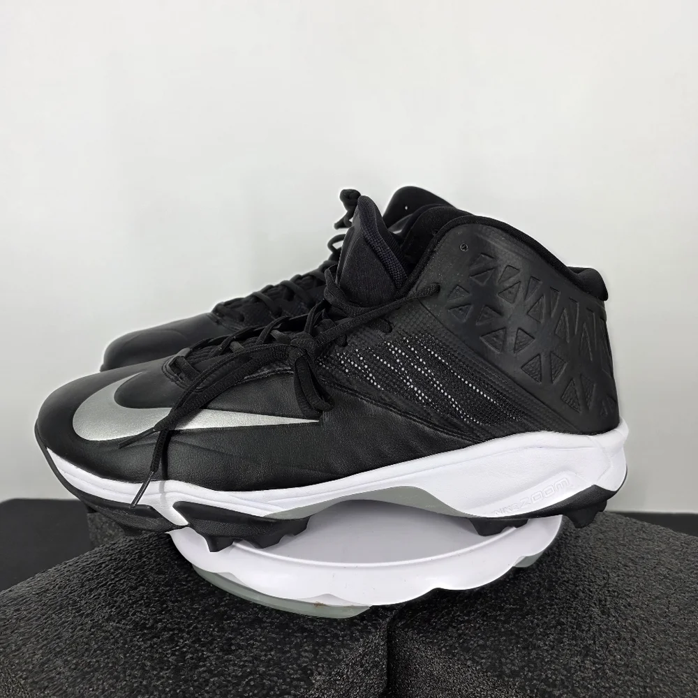 Nike Zoom Code Elite Pro Football Cleats Size 18W Shoes Black Silver 604619-002